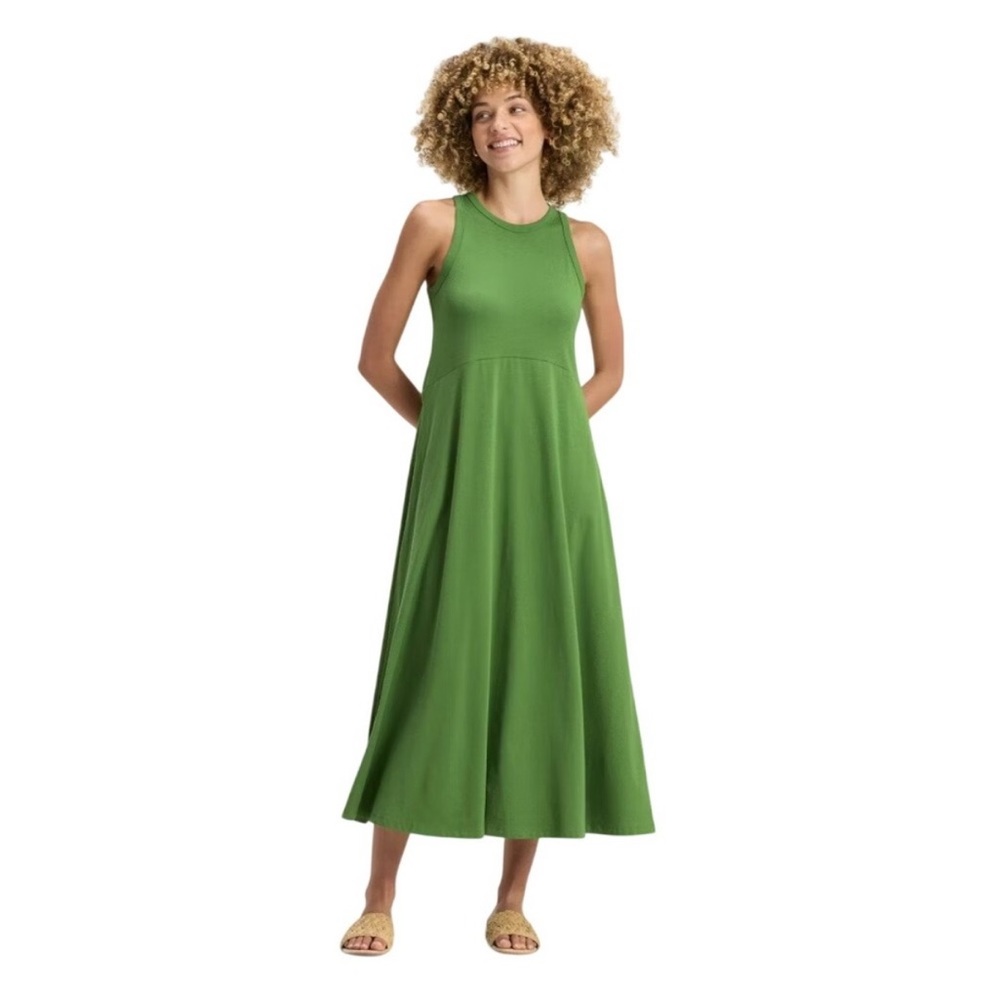 a new day Green Sleeveless a-line Maxi Dress, L, NWT